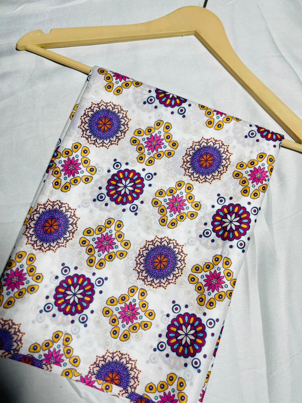 Elegant All-Over Printed 2-Piece Unstitched Suit – Premium Cotton Lawn